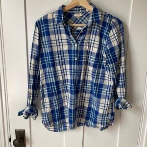 J. Crew plaid 1/2 button up shirt